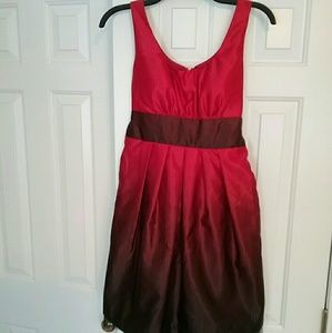 Red and brown short prom dress